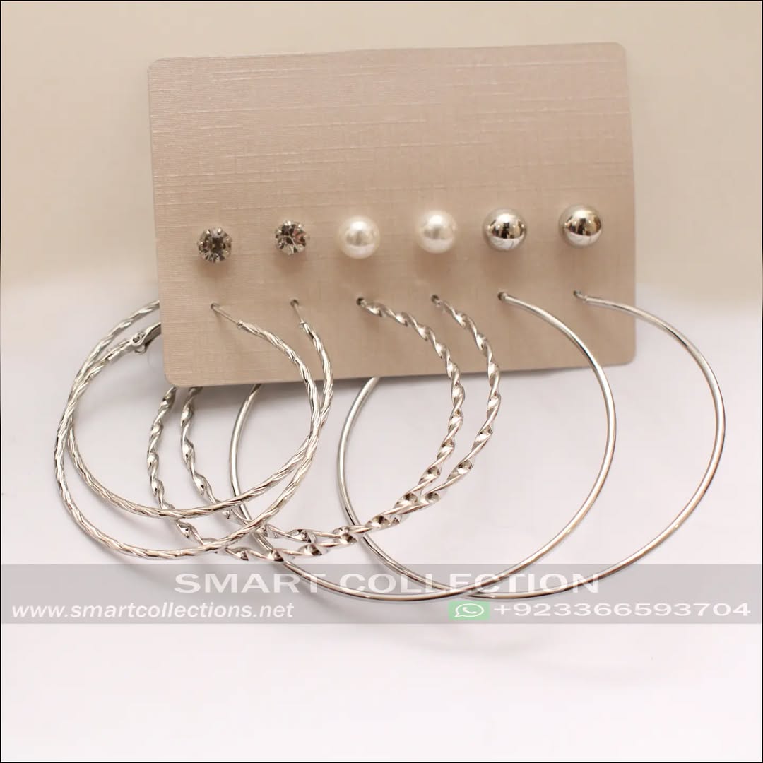 6 Pair Pack Of Earrings