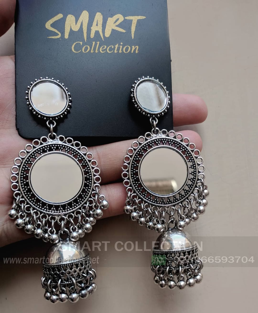 Round Mirror Jhumki