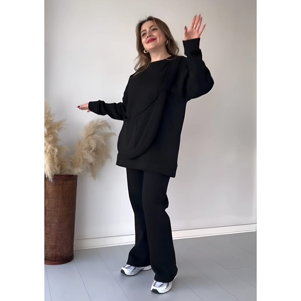 Buy black Fleece Fit Tracksuit With Matching Bag