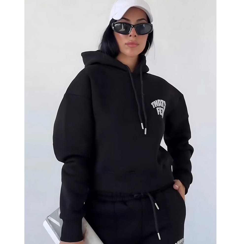 Buy black Fleece Hoodie Tracksuit Suit