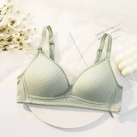 Soft Padded Check Wireless T-Shirt Bra