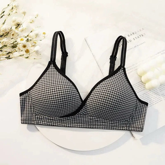 Soft Padded Check Wireless T-Shirt Bra