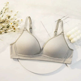Soft Padded Check Wireless T-Shirt Bra