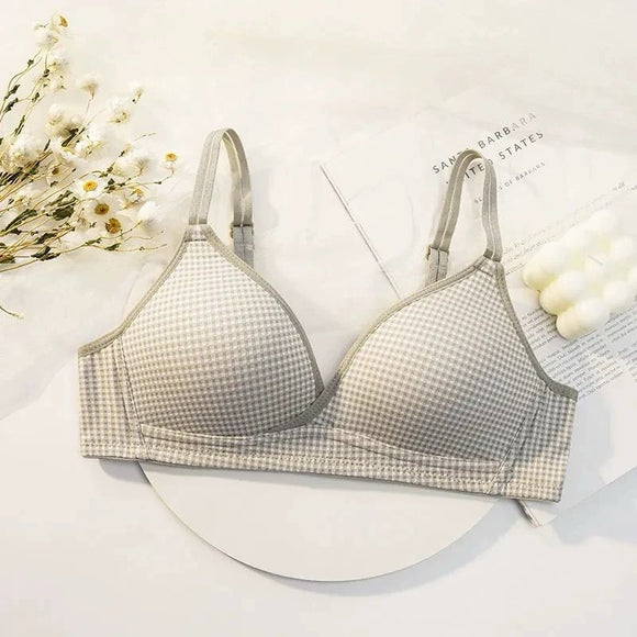 Soft Padded Check Wireless T-Shirt Bra