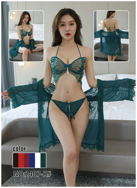 3 Piece Butterfly Nightwear