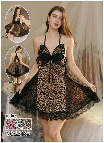 Leopard Print Butterfly Style Nighty