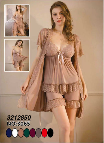 Delicate Lace Sleepwear 3pc