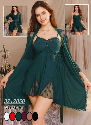 Soft Mesh Lingerie Sleepwear 2-Piece