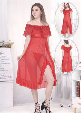 Red Lace Babydoll Nightdress