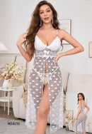 Heart Floral Sheer Slit Slip Set-2