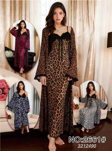 Leopard Print Robe Set