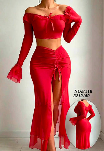 Off Shoulder Skirt Set
