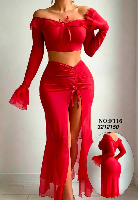 Off Shoulder Skirt Set