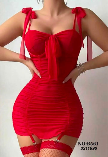 Ruched Garter Dress