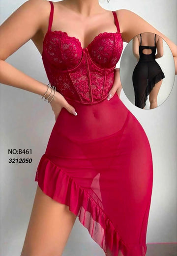 Corset Sheer Skirt Lingerie