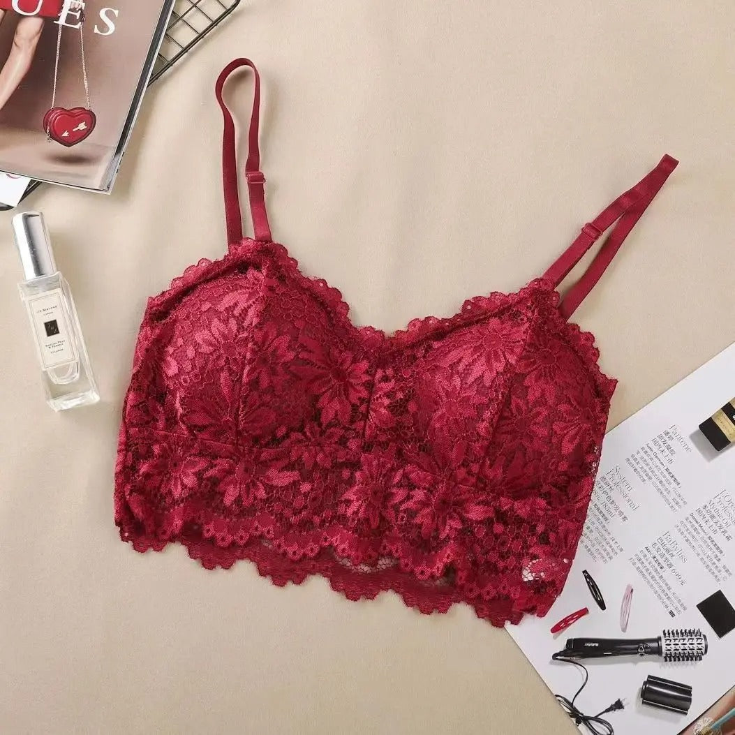 Flower Lace Wireless Bra