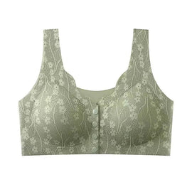 Front Open Button Nursing Flower Bra