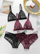 Ultra-thin Lace Flowers Floral non Padded  Set-3