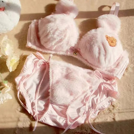 Blush Bear Fluffy Lingerie Set