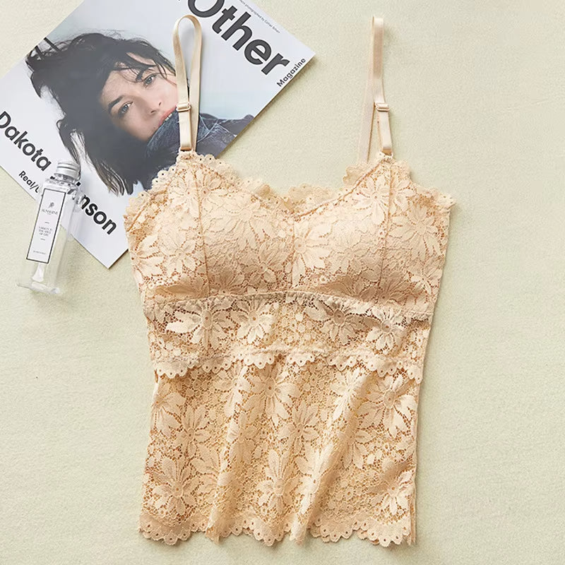 Floral Lace Non-wire Adjust Straps Camisoles
