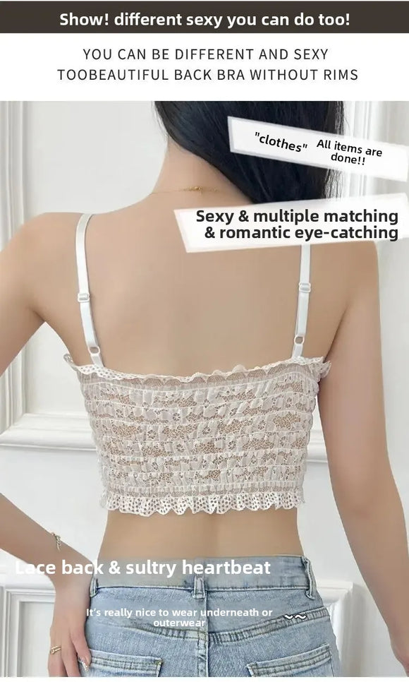 Floral Lace Backless Strap Top