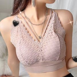 Buy cameo-brown Wireless Lace Comfort Bra