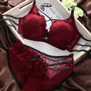 Push Up Padded Lace Bra And Panty Set Back Closure Seamless Lingerie Set-1
