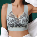 Leaf Print Anti-Sagging Bra-5