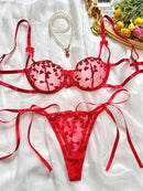 Romantic Heart Lace Ribbon Tie Set-2
