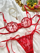 Romantic Heart Lace Ribbon Tie Set-7