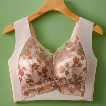 Buy pink Leaf Print Anti-Sagging Bra