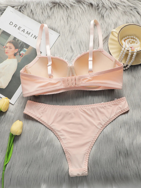 Vanilla Floral Bra and Panty Set