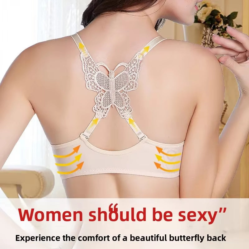 Front Open Padded Butterfly Bra Set - 0