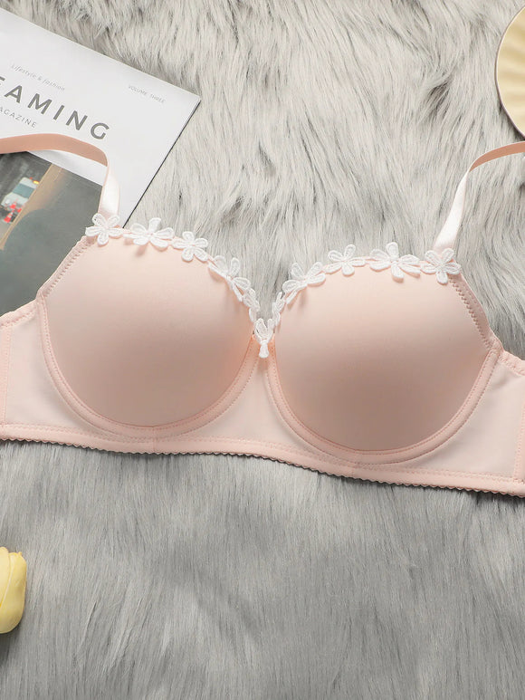 Vanilla Floral Bra and Panty Set