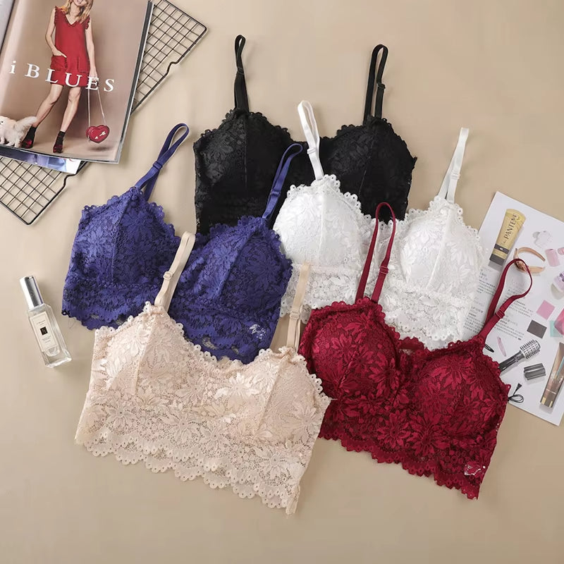 Flower Lace Wireless Bra