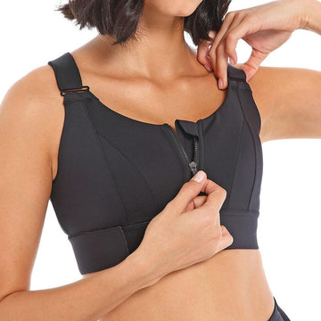 Buy black Premium Quality Zipper Sports Bra