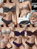 Fancy Beads Strap Bra set(Removable starps)-5