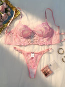 Baroque Floral Lace Crystal Heart Buckle Set-1