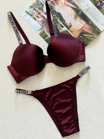 Buy meroon Victoria's Secret Pushup Padded Bra Set