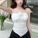 Crop Top Slim Fit Camisole Fashionable Flower Design-6