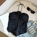 Crop Top Slim Fit Camisole Fashionable Flower Design-1