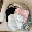 Crop Top Slim Fit Camisole Fashionable Flower Design-7