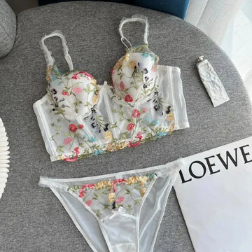 Lace Embroidery  Romantic Floral Push-Up - 0
