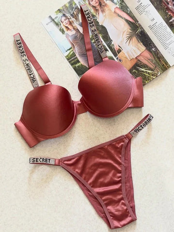 Buy pink Victoria's Secret Pushup Padded Bra Set