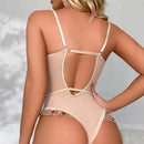 Sheer Nude Lace Bodysuit-2