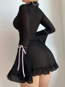 Transparent Short Night Dress-5