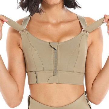 Buy green Premium Quality Zipper Sports Bra