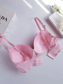Soft Silk Bow Pushup Padded Bra Set-4