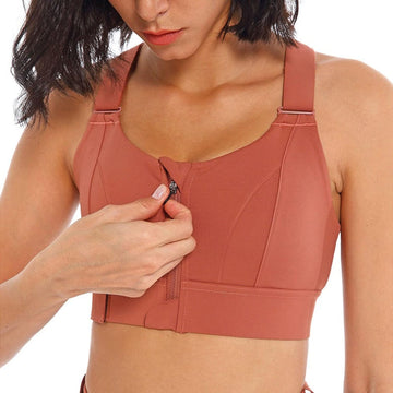 Buy pink Premium Quality Zipper Sports Bra