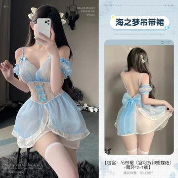 Elegant Transparent Tulle Babydoll Nighty